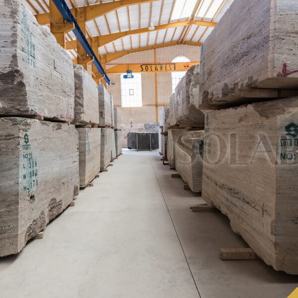 silver travertine block